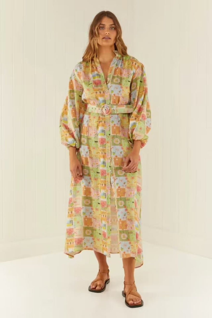 Palm Noosa Noddy Dress Noosa Tiles Print Multi photo 3