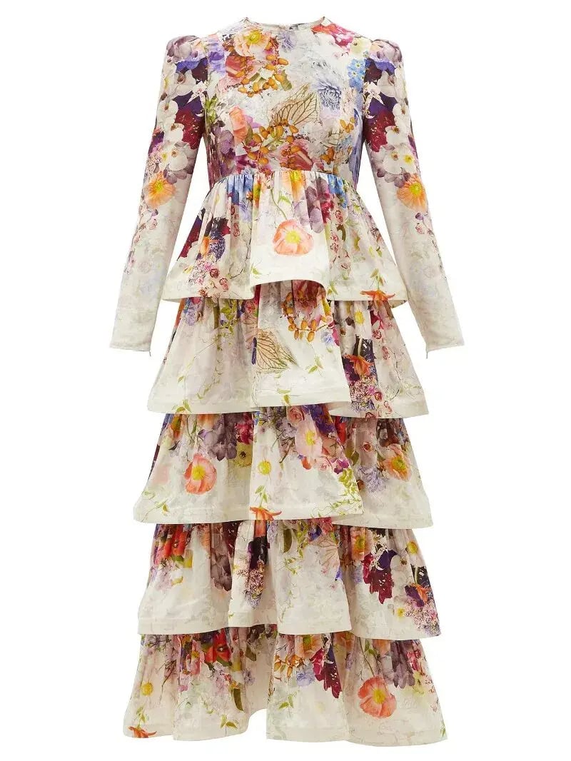 Zimmermann The Prima Tiered Gown in Floral Print Size 3 / AU 14 photo 5