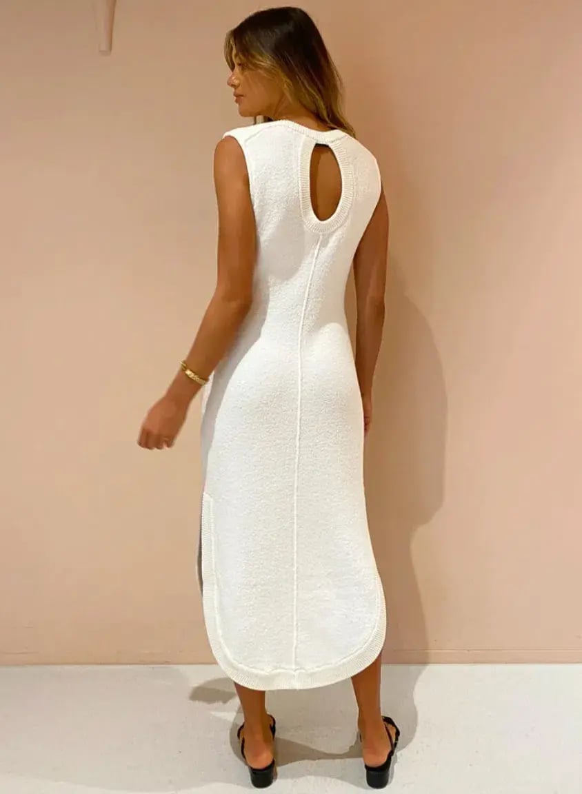 Camilla and Marc Ellington Knit Midi Dress In Ivory Size 10 photo 2