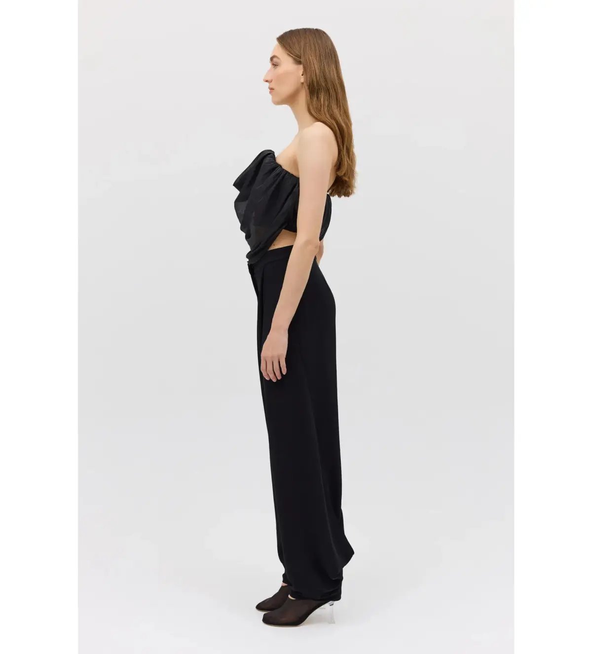 Bianca Spender Liquid Organza Tidal Bustier Top Black Size 10 photo 4