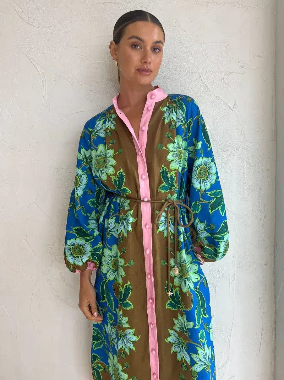 Alemais Winnie Shirt Dress in Cobalt Size AU 12 photo 3