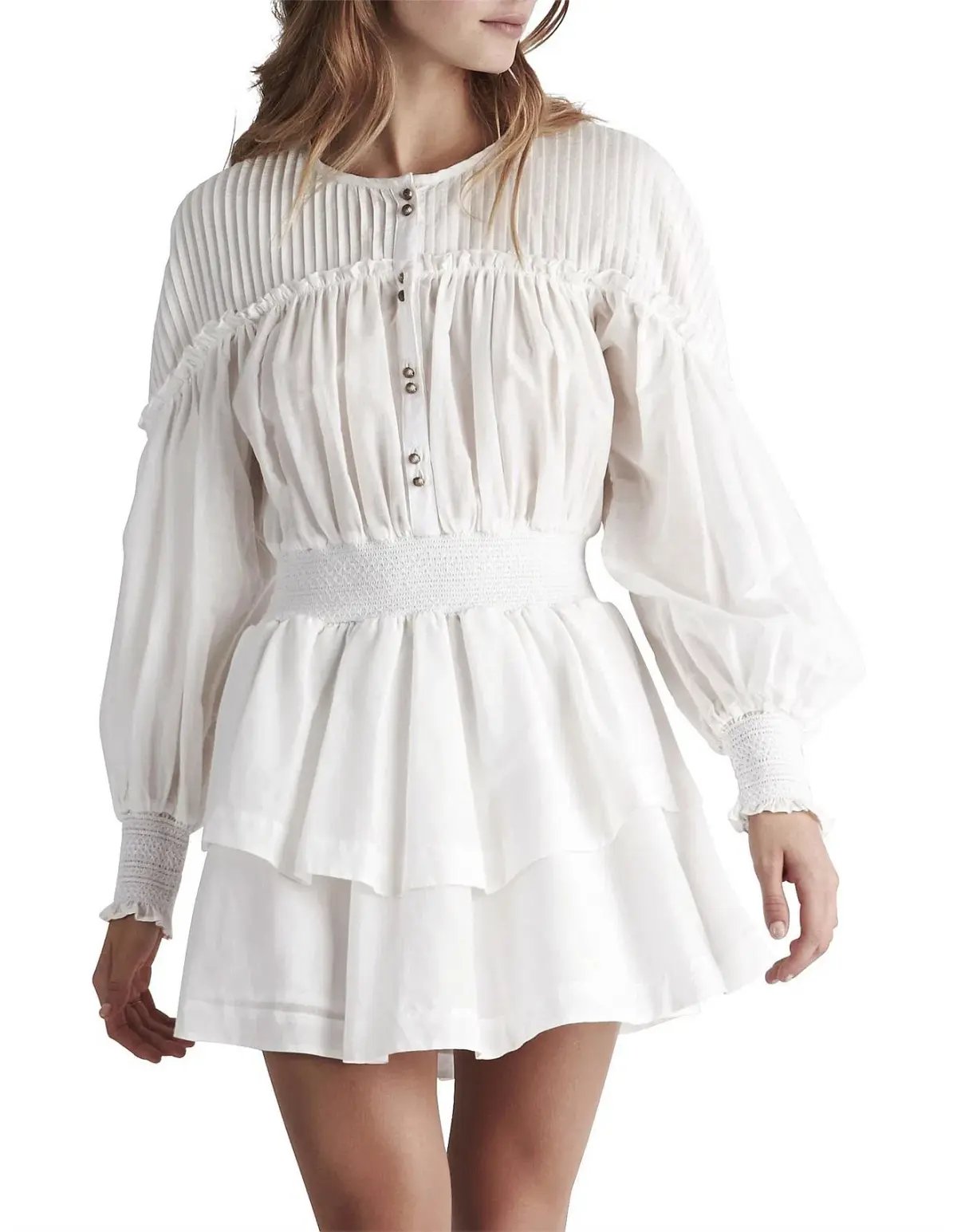 Aje Shadforth Button Down Mini Dress White Size M / AU 10 photo 2