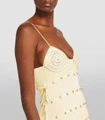 Christopher Esber Reminiscence Beaded Maxi Dress in Butter Size M / AU 10 photo 2