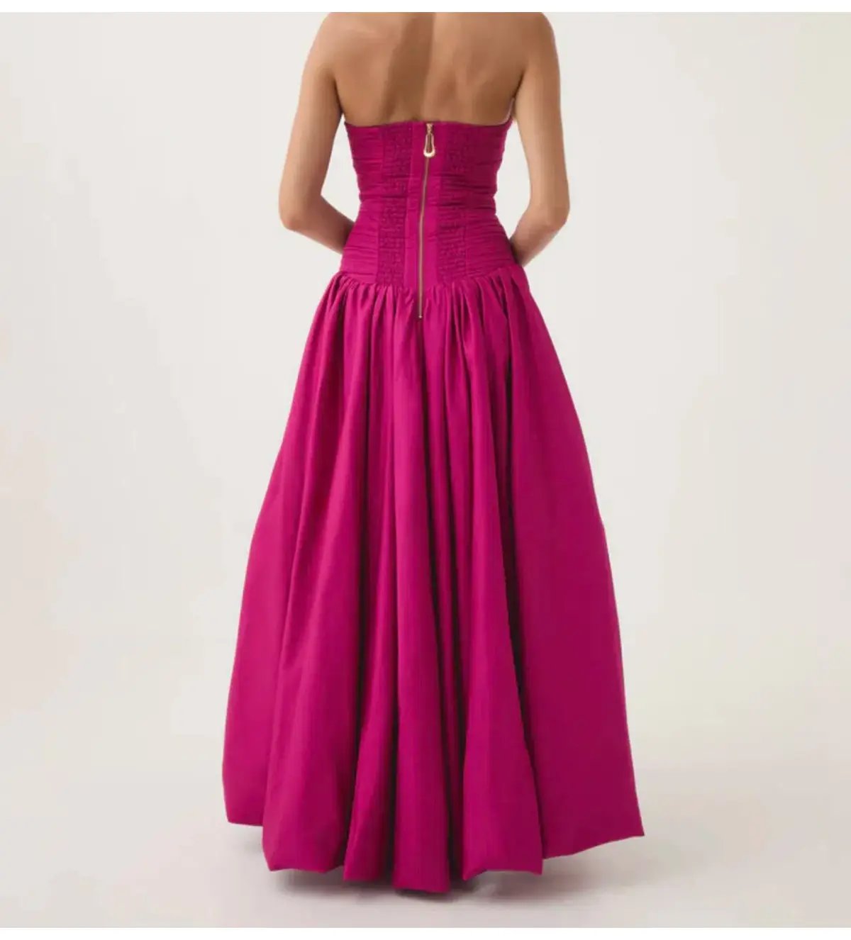 Aje Violette Bubble Hem Maxi Dress Deep Magenta Size 10 photo 4