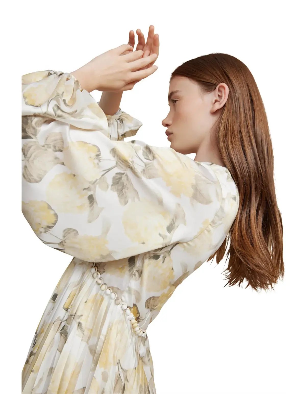 Acler Faris Pleated Floral Satin Mini Dress Print Size S/Au 8 photo 5