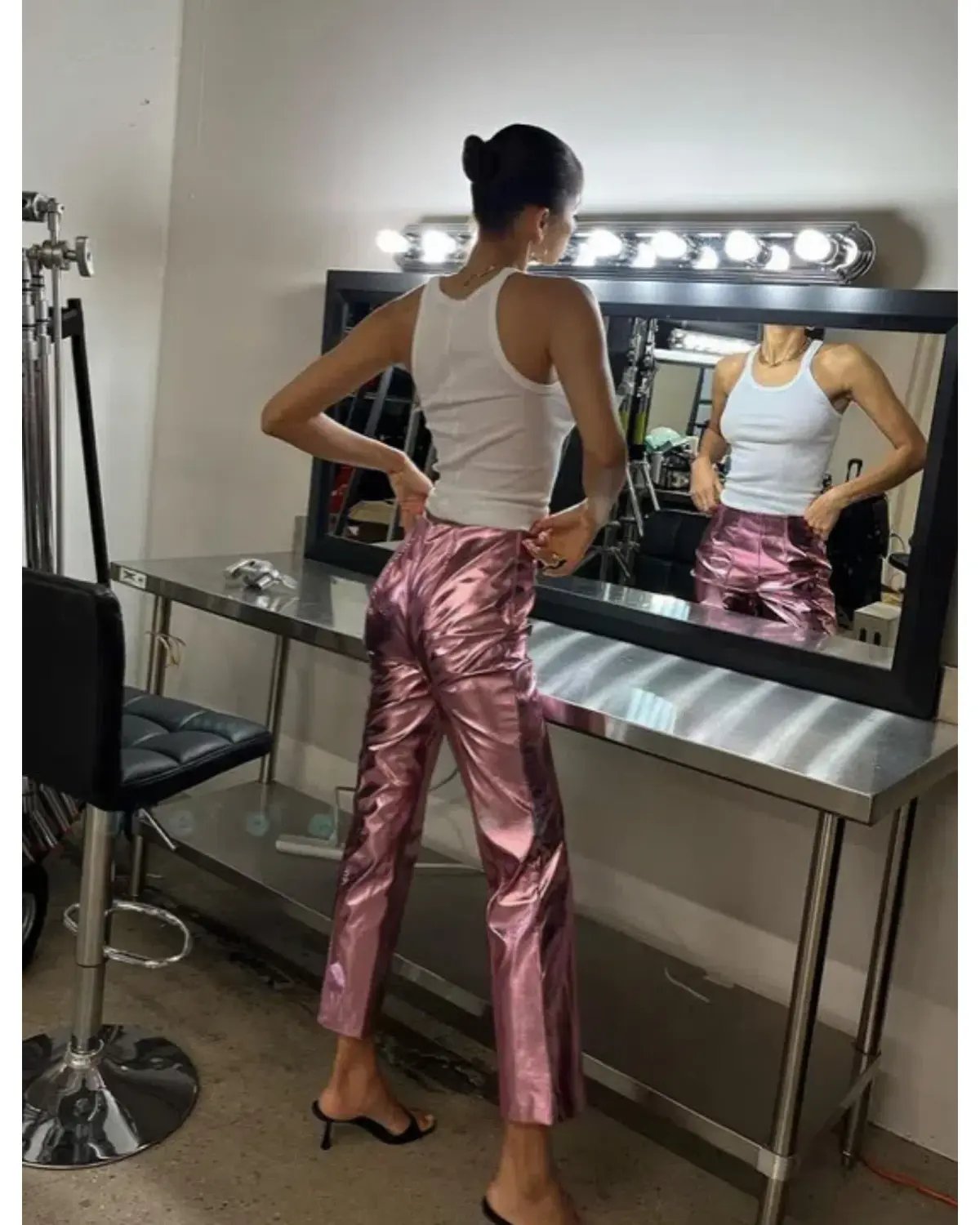 Song of Style Masha Pant Metallic Pink Size AU 8 photo 4