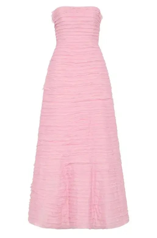 Aje Soundscape Maxi Dress in Chalk Pink Size 8 photo 8