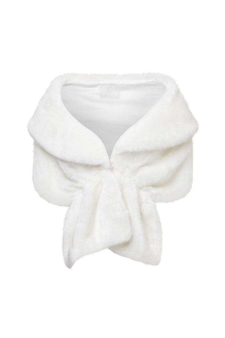UNREAL FUR Champagne Wrap Fur Stole (Ivory) photo 5
