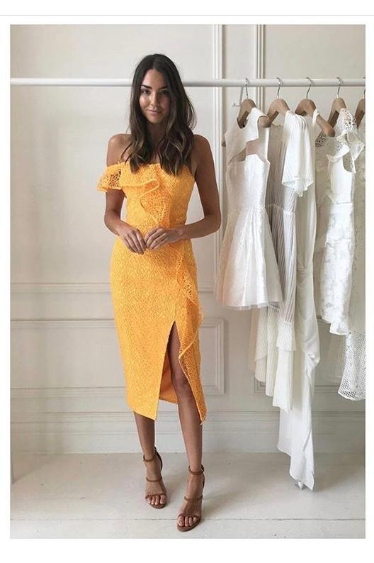 Rebecca Vallance Baha Midi Dress Yellow Size 6 photo 2