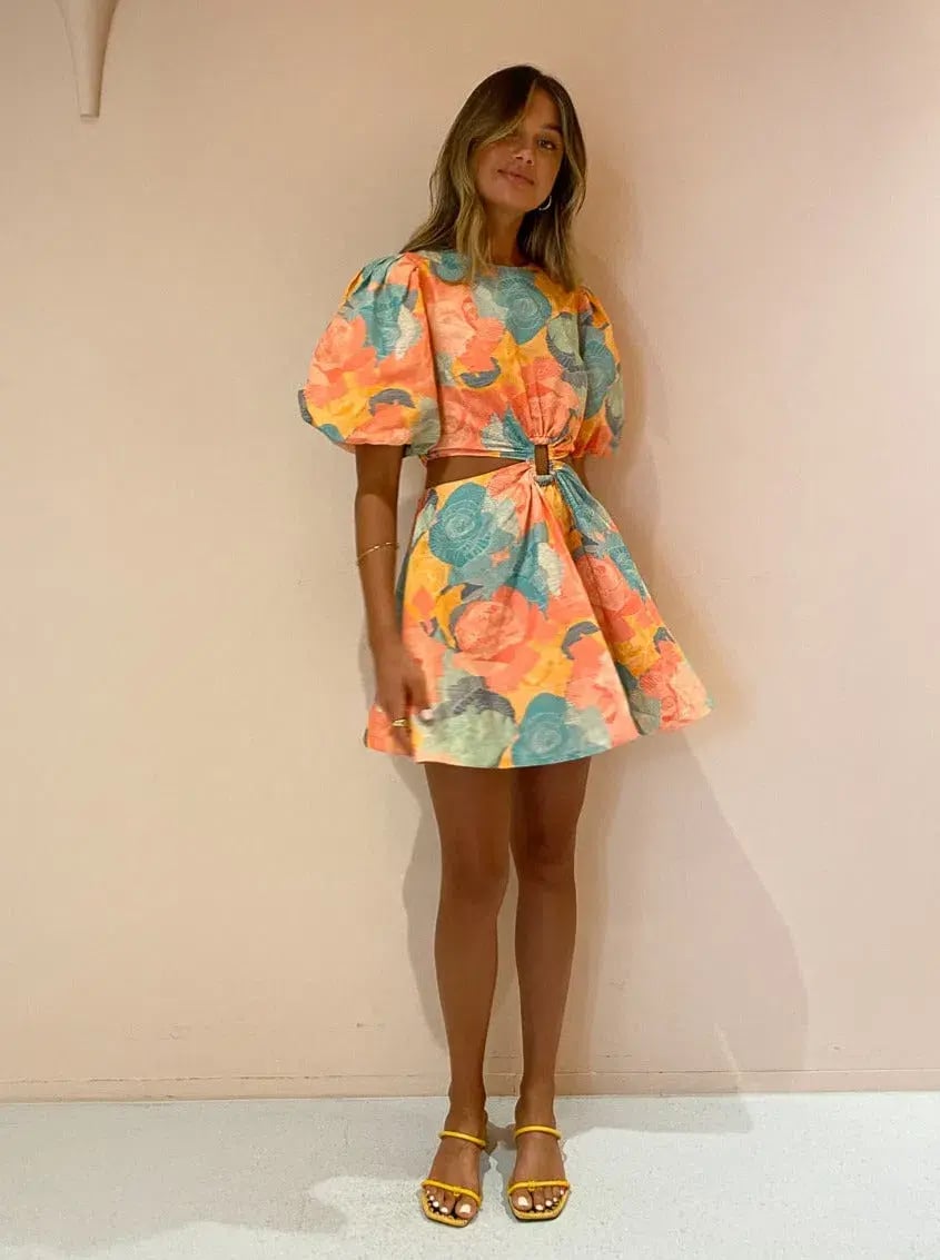 New Romantics Dolce Vita Short Sleeve Mini Dress Summer Rose Size 8 photo 5