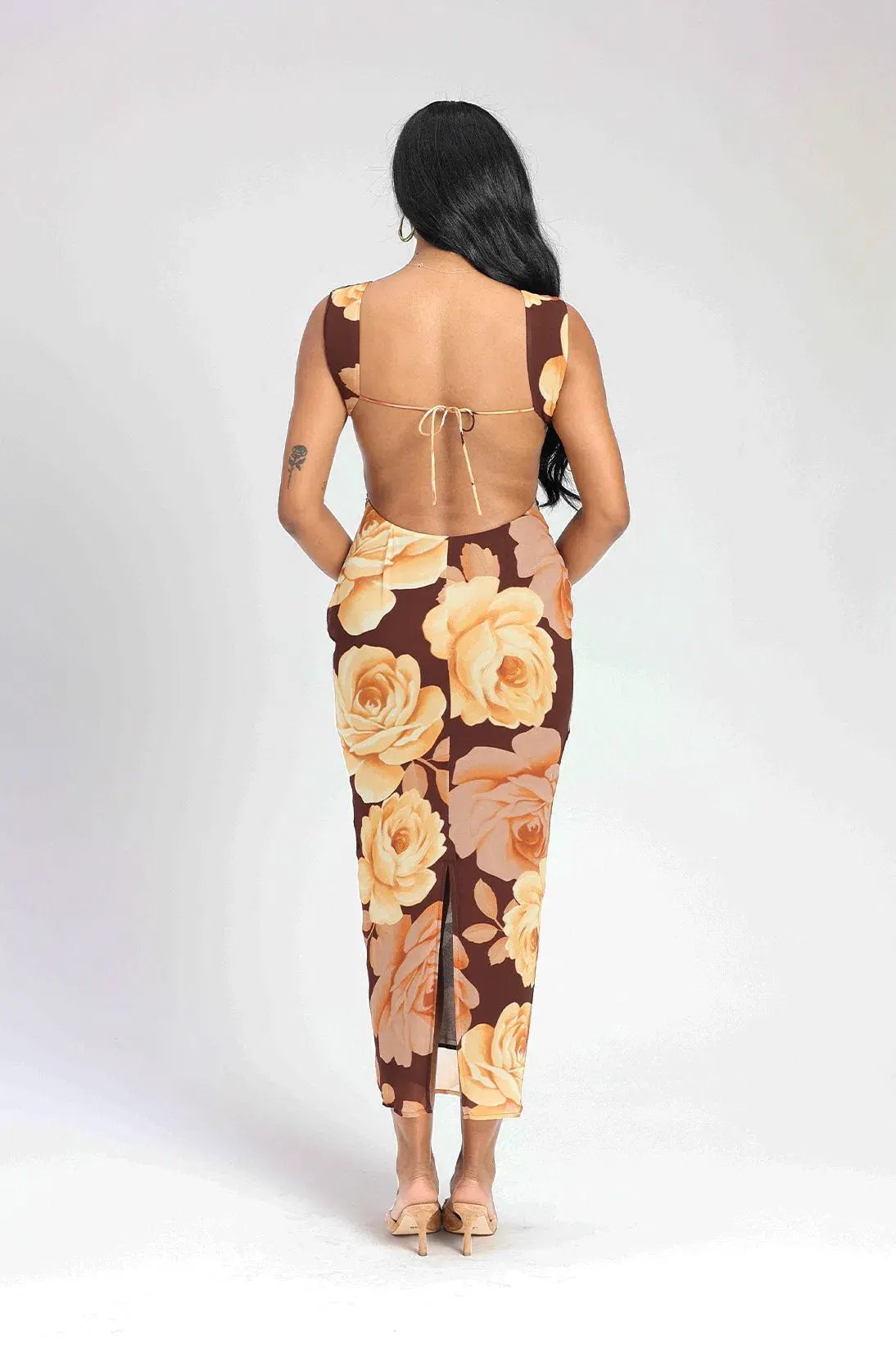 Isabelle Quinn Audrey Midi Dress Maple Floral Size 12 photo 2