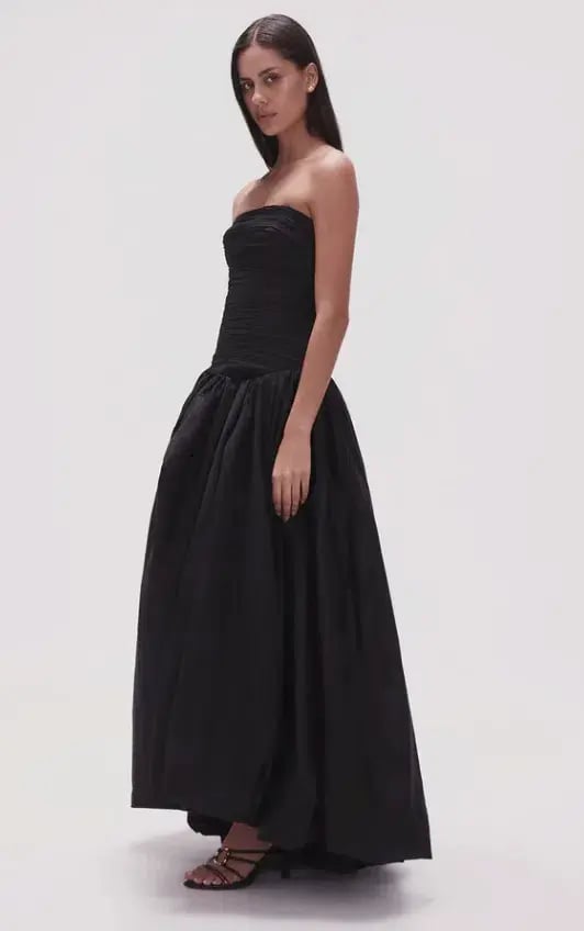 Aje Violette Bubble Hem Maxi Dress Black Size 8 photo 5