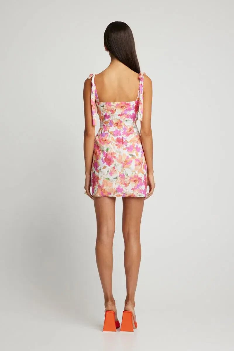 Sofia the Label Marni Mini Dress in Pink Peach Floral Size 8 photo 3