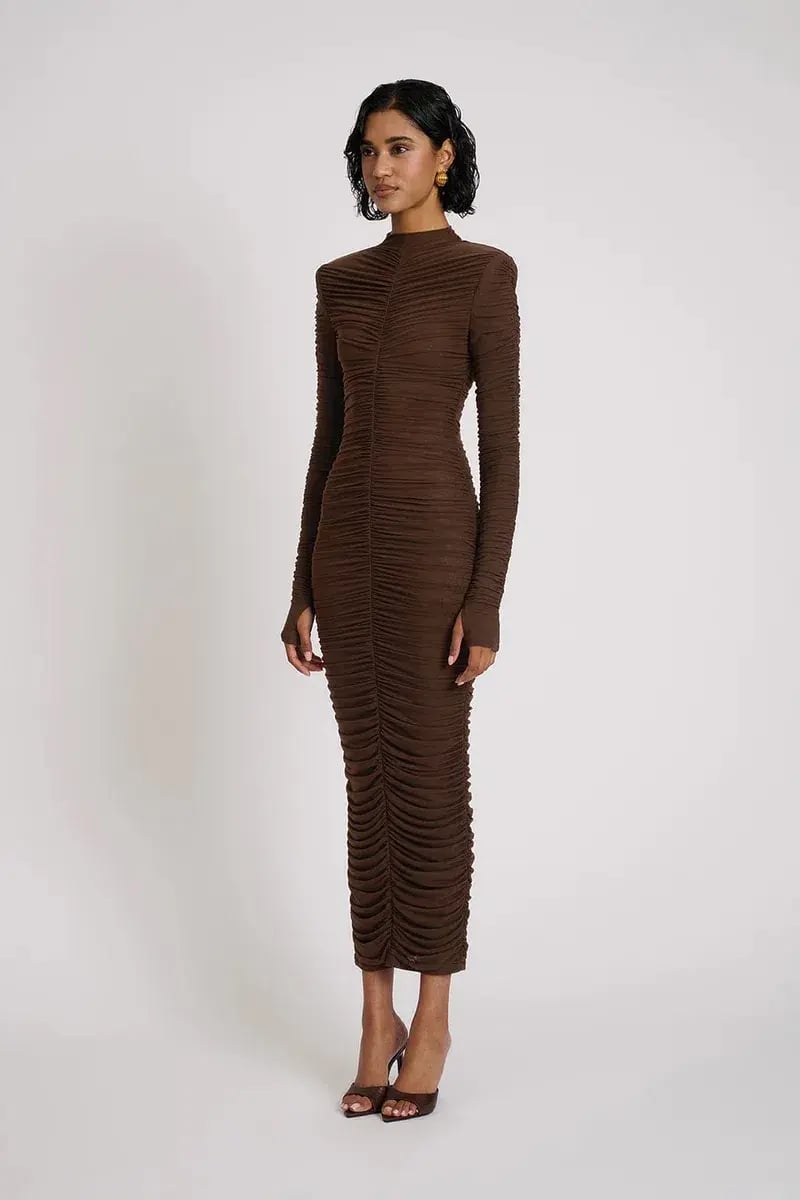 Eliya The Label Melissa Midi Dress Brown Size 8 photo 3