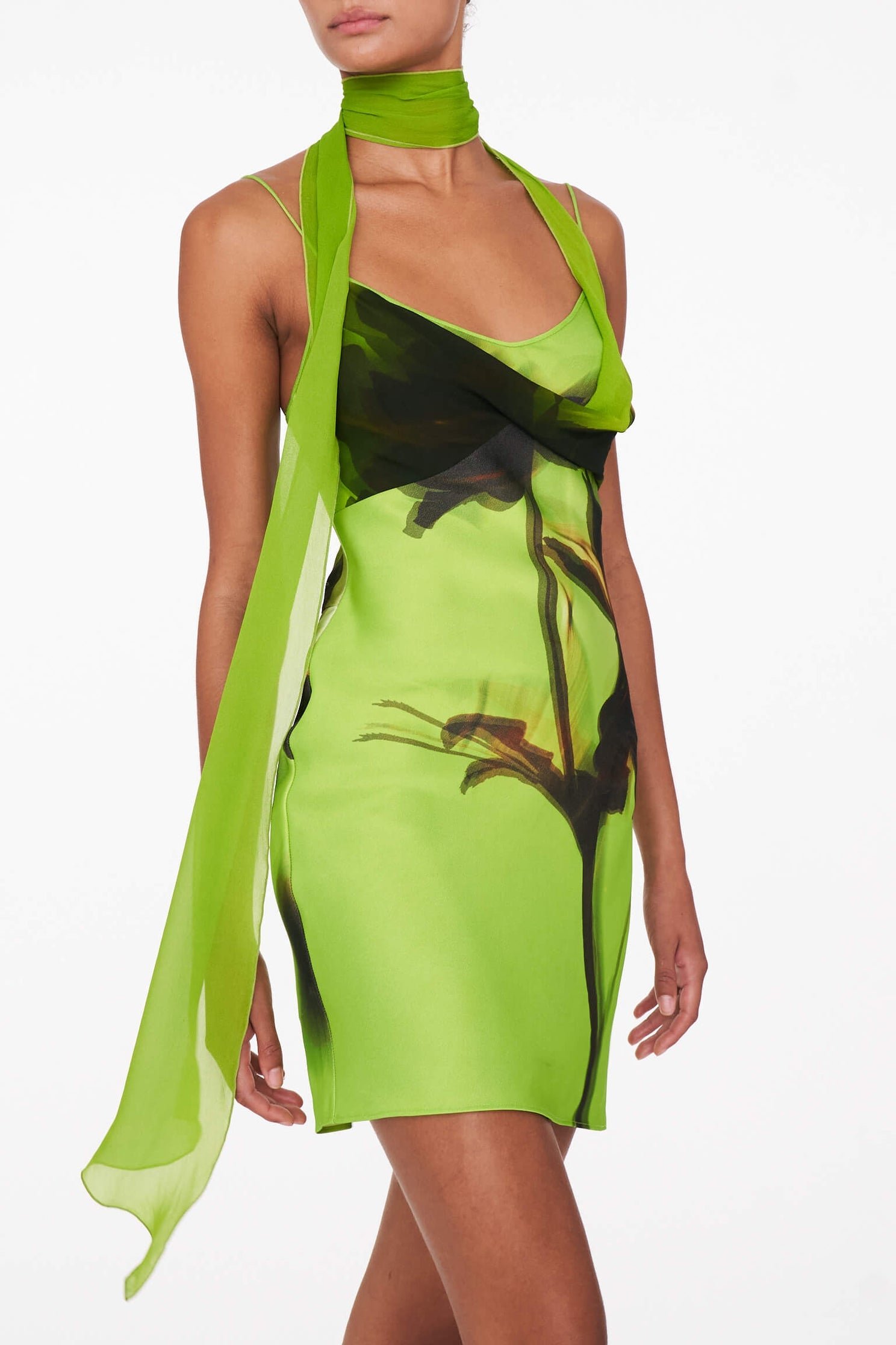 RAT & BOA ORISHA MINI DRESS - GREEN FLOWER photo 2