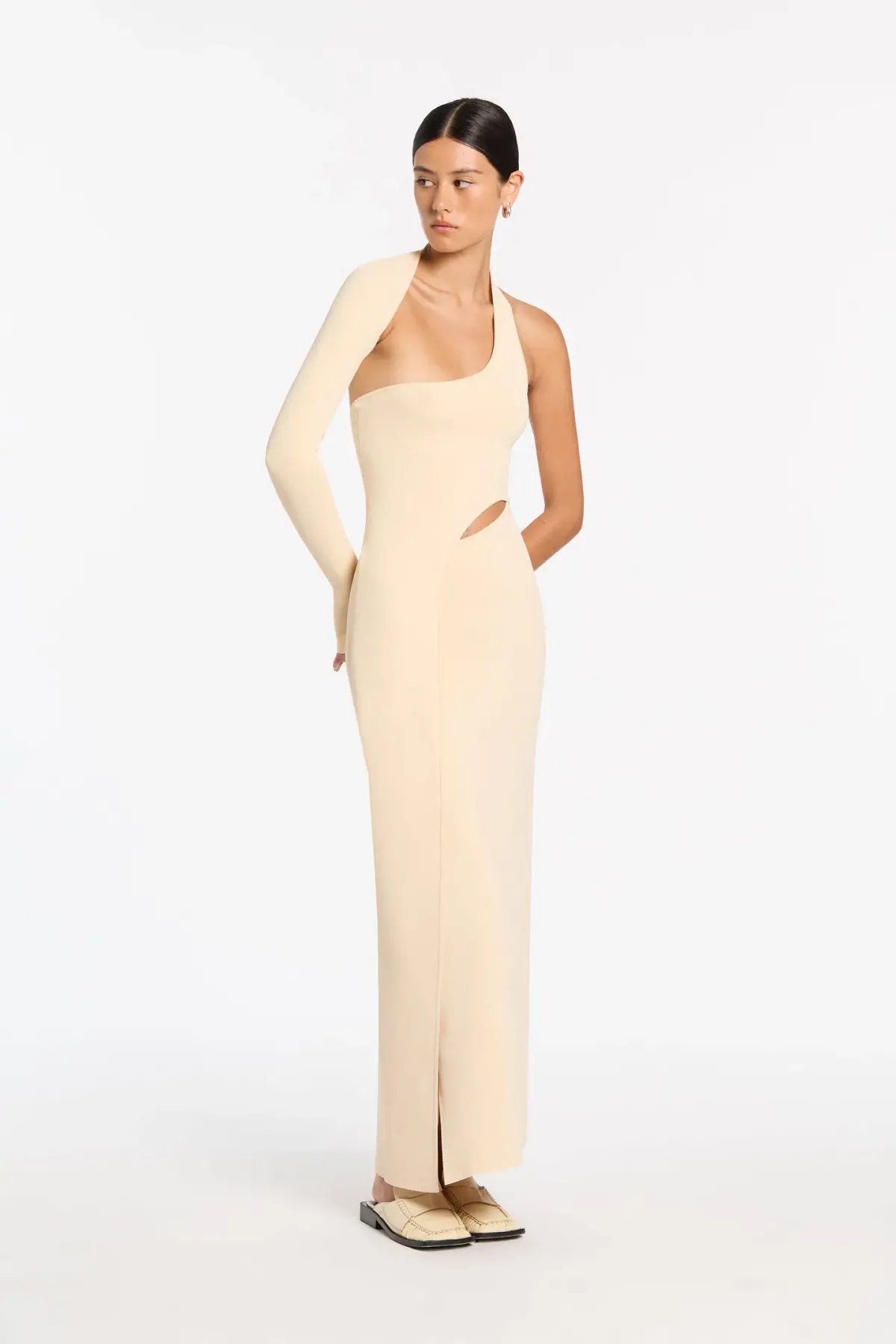 Sir The Label Manifesto Sleeve Midi Dress Butter Size 10 photo 2
