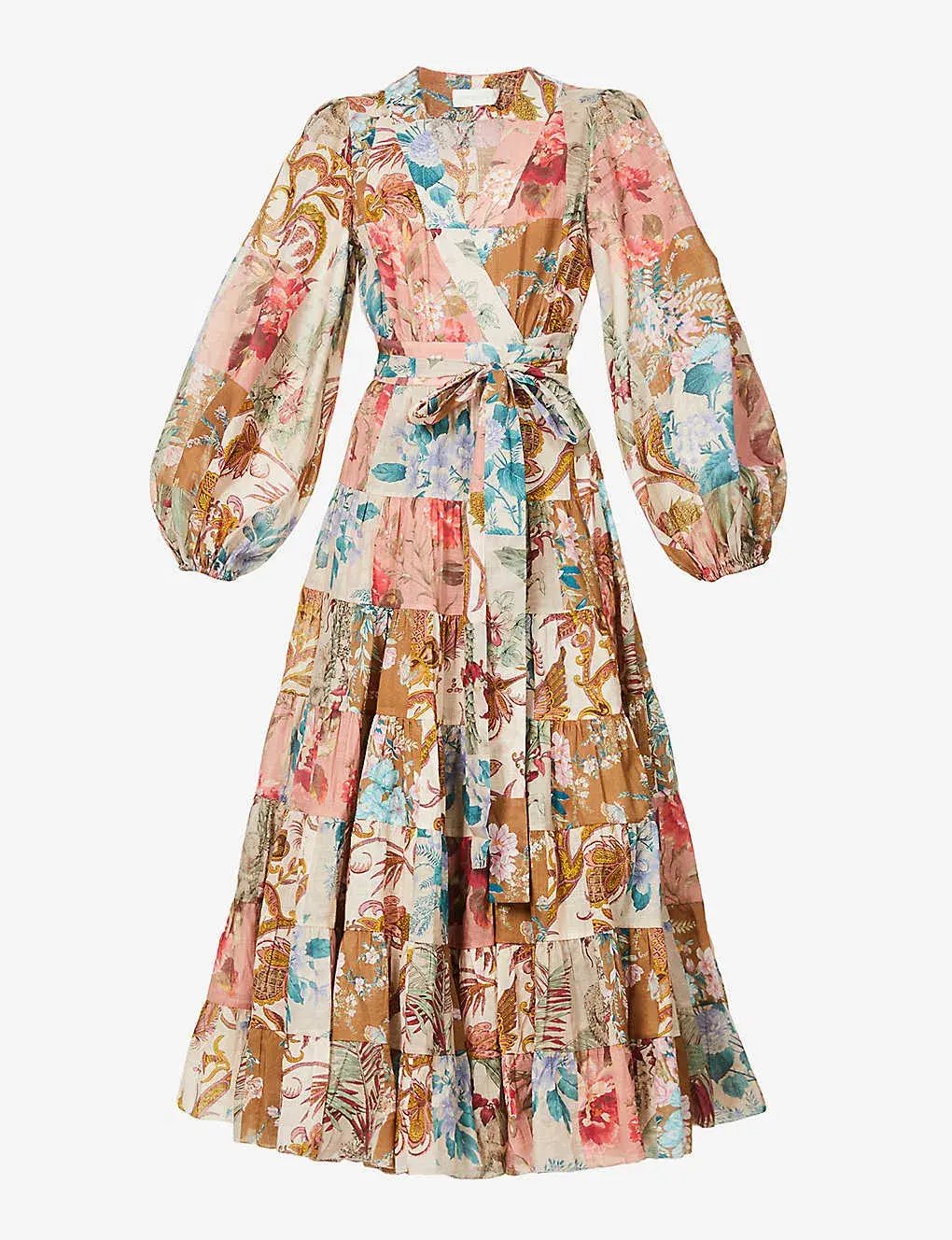 Zimmermann Cassia Tiered Floral Print Midi Dress Size 16 photo 5