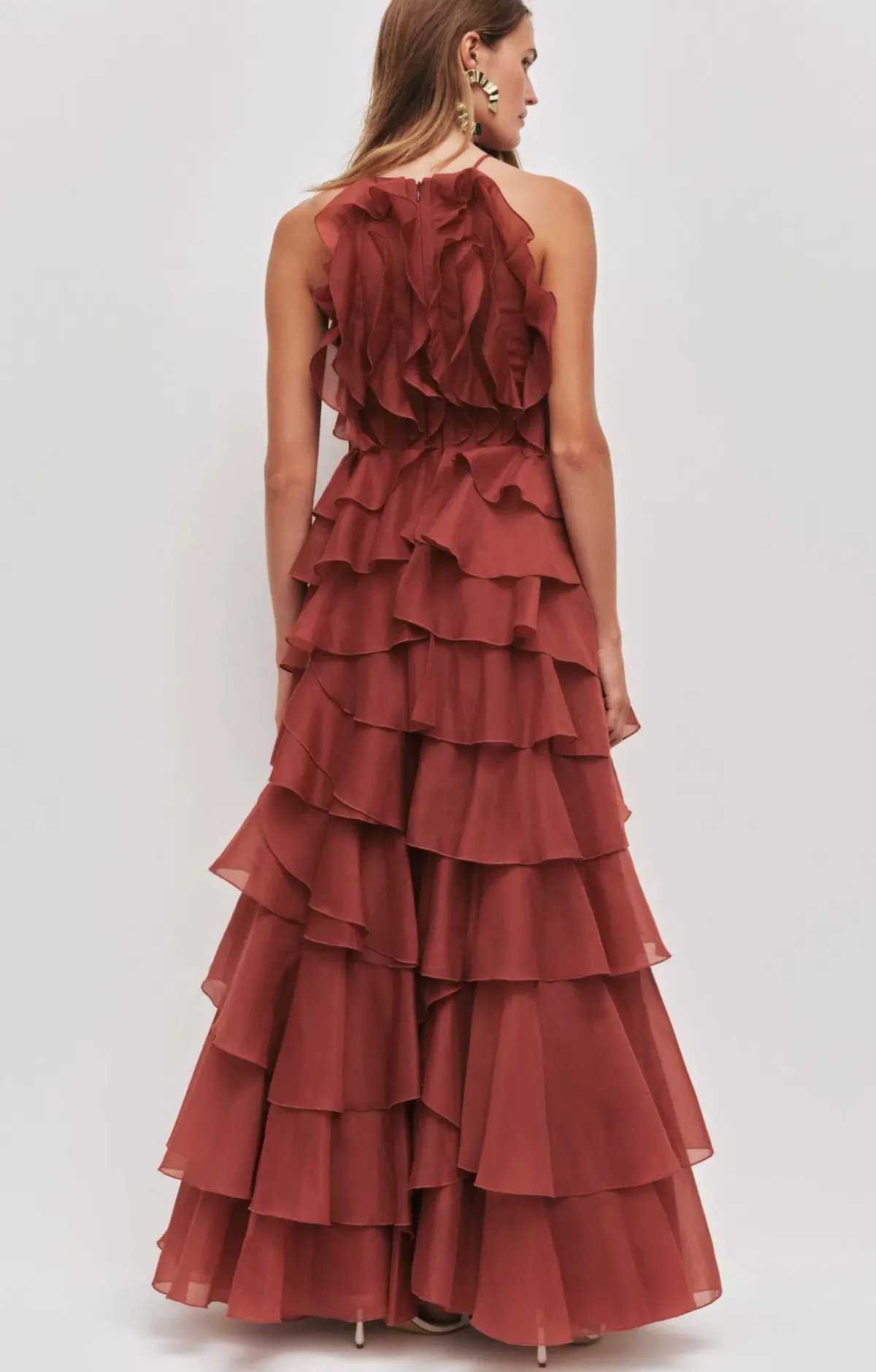 Aje Cleo Gown in Rust Sz 8 photo 6