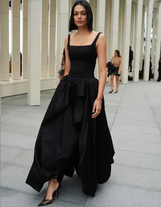 Aje Alani Asymmetrical Bubble Hem Gown Black Size 10 photo 4