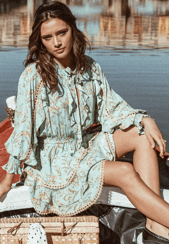 Spell & The Gypsy Maisie Playdress Vintage Turquoise Size 10 photo 2