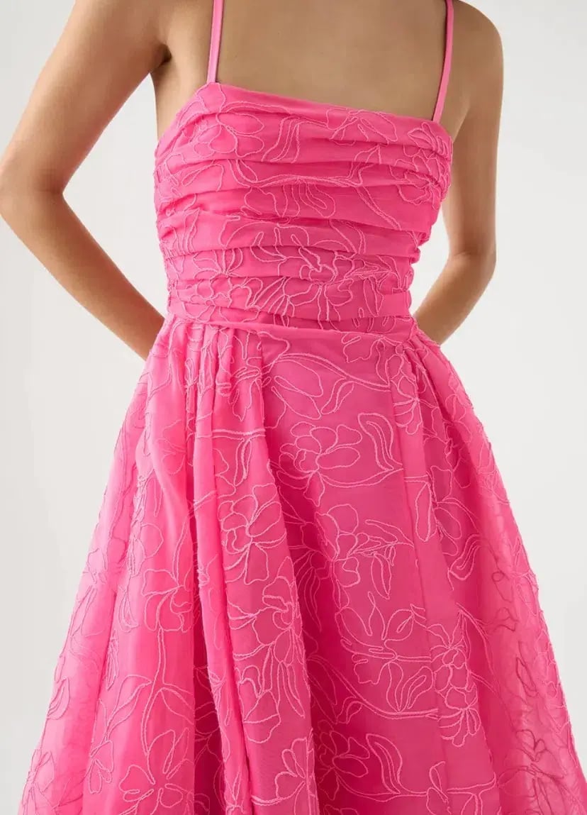 Aje Evangeline Cornelli Maxi Dress Protea Pink Size 10 photo 4