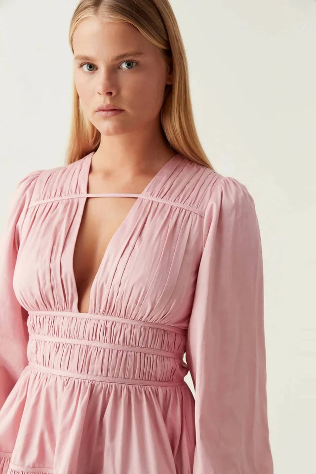 Aje Fallingwater Ruched Mini Dress Pink photo 2