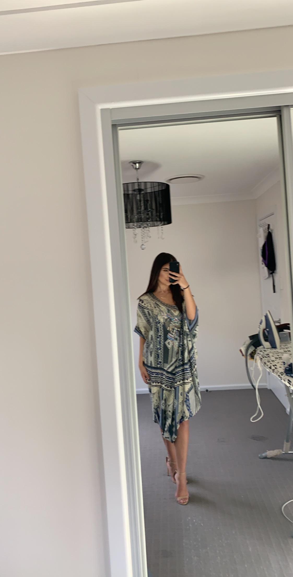 Camilla Kaftan Grey Blue Size 10 photo 2