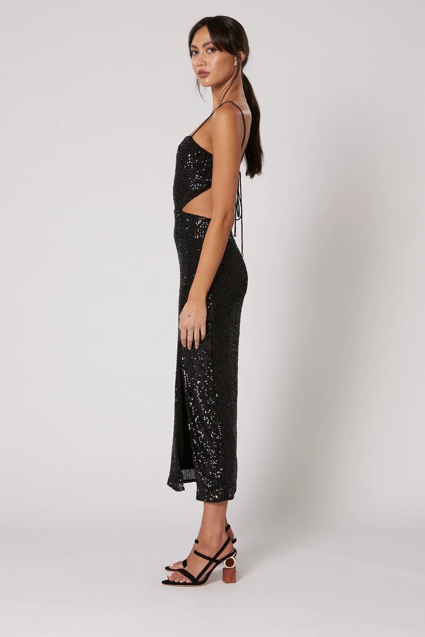 WINONA AMARA MIDI DRESS - BLACK photo 4