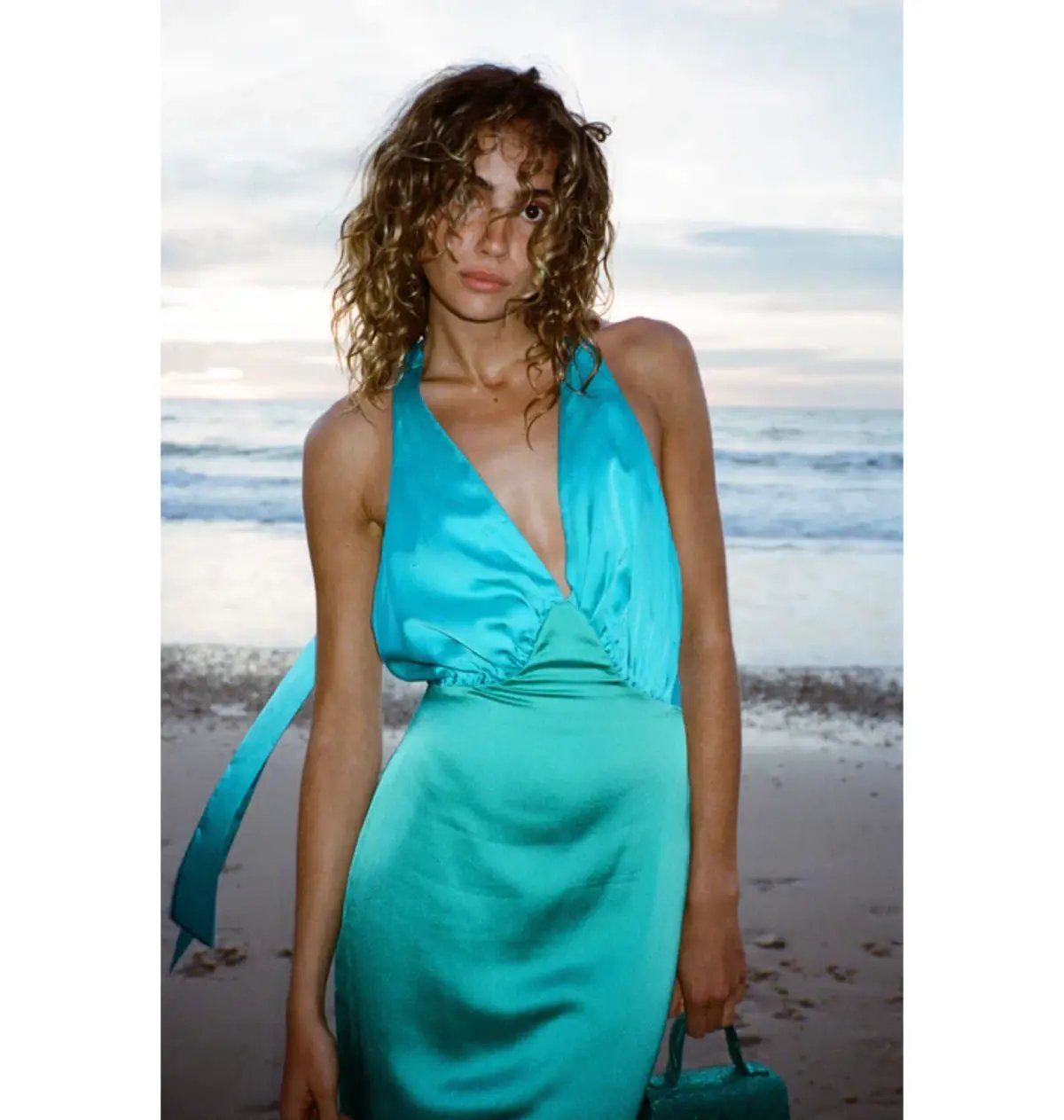 The Wolf Gang Oahu Slip Dress In Aquamarine Size AU 10 photo 4