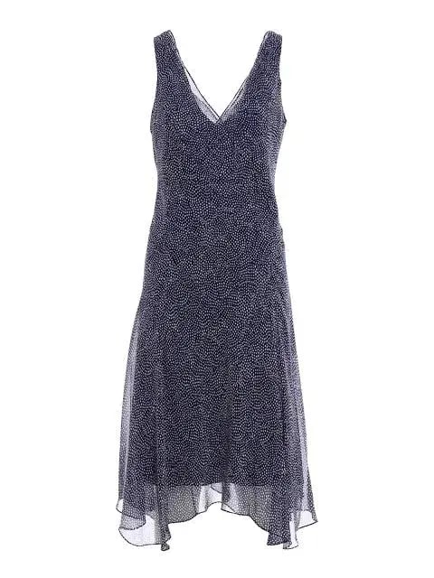 Diane Von Furstenberg Dita Silk Knee-Length Dress  Blue/White Size 10 photo 4