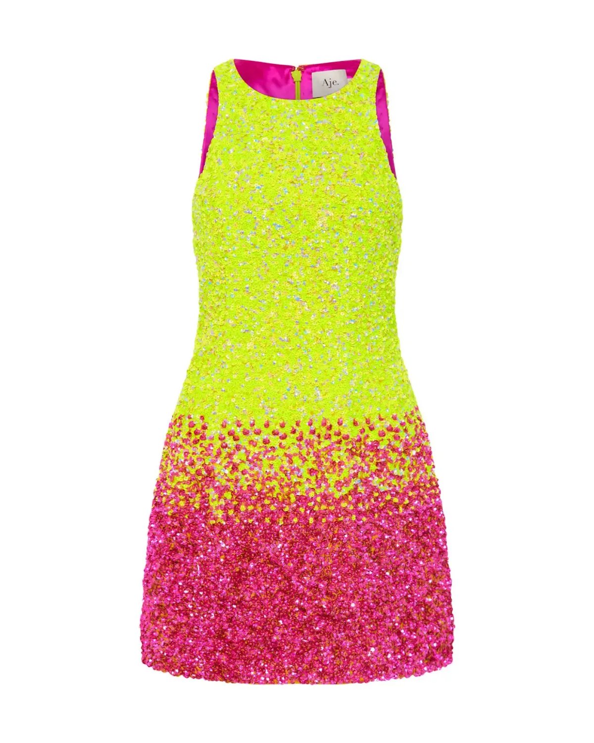 Aje Calypso Ombre Mini Dress Ombre Light Lime Green Size AU 8 photo 5