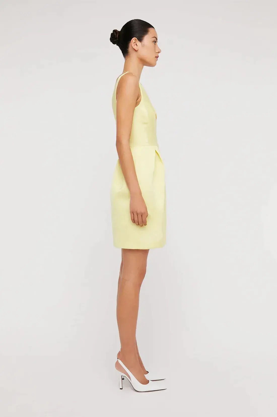 Scanlan Theodore Satin Mini Dress Yellow Size AU 12 photo 2