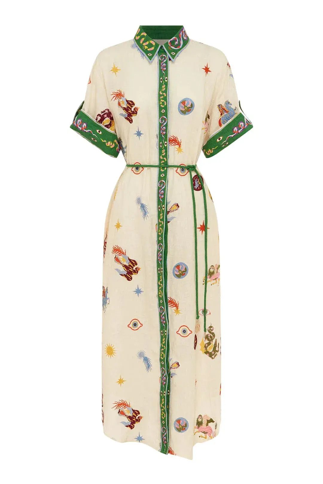 Alemais Seeker Embroidered Shirt Dress Print Size 10 photo 4