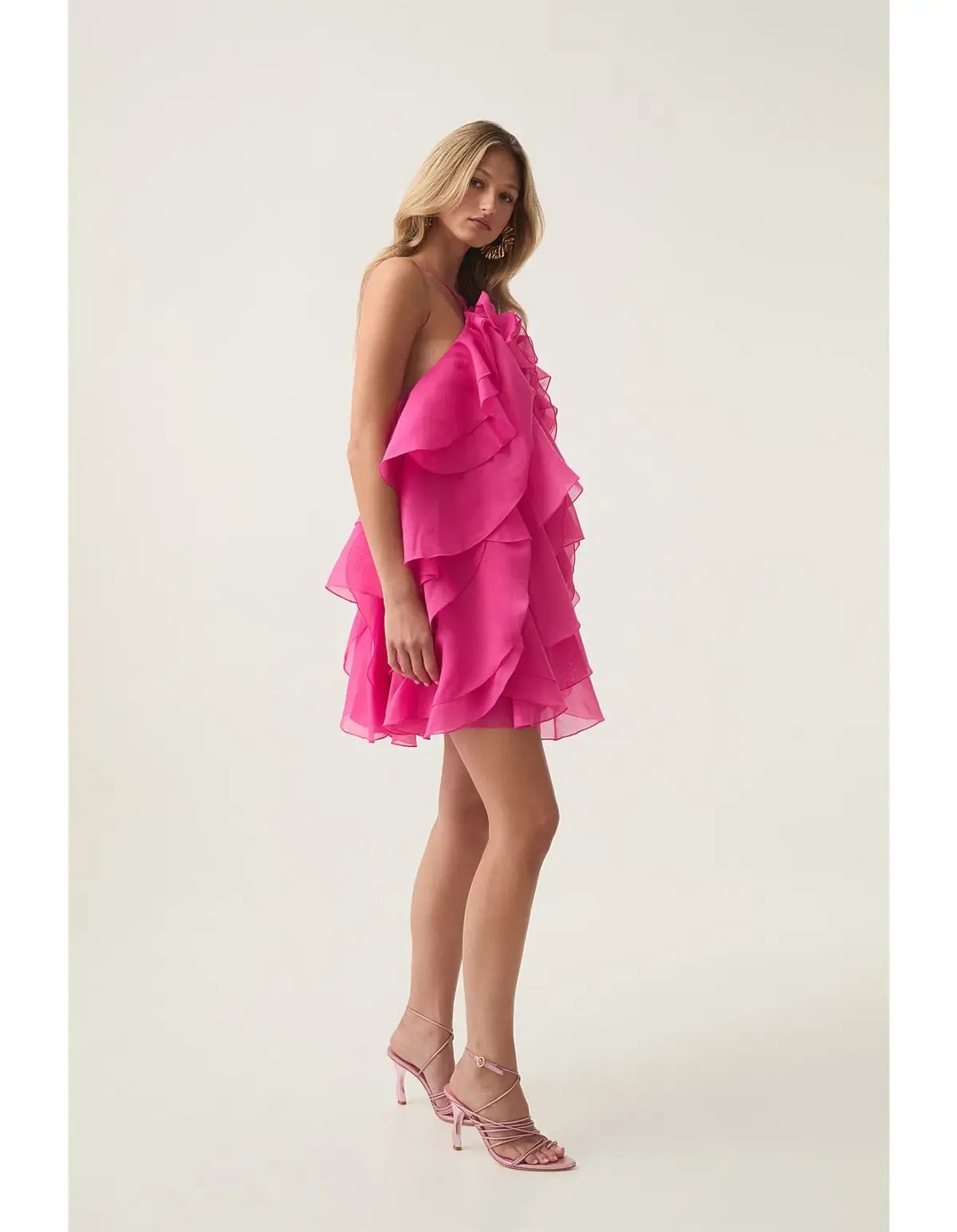 Aje Pandorea Layered Mini Dress Fuchsia Size 6 photo 4