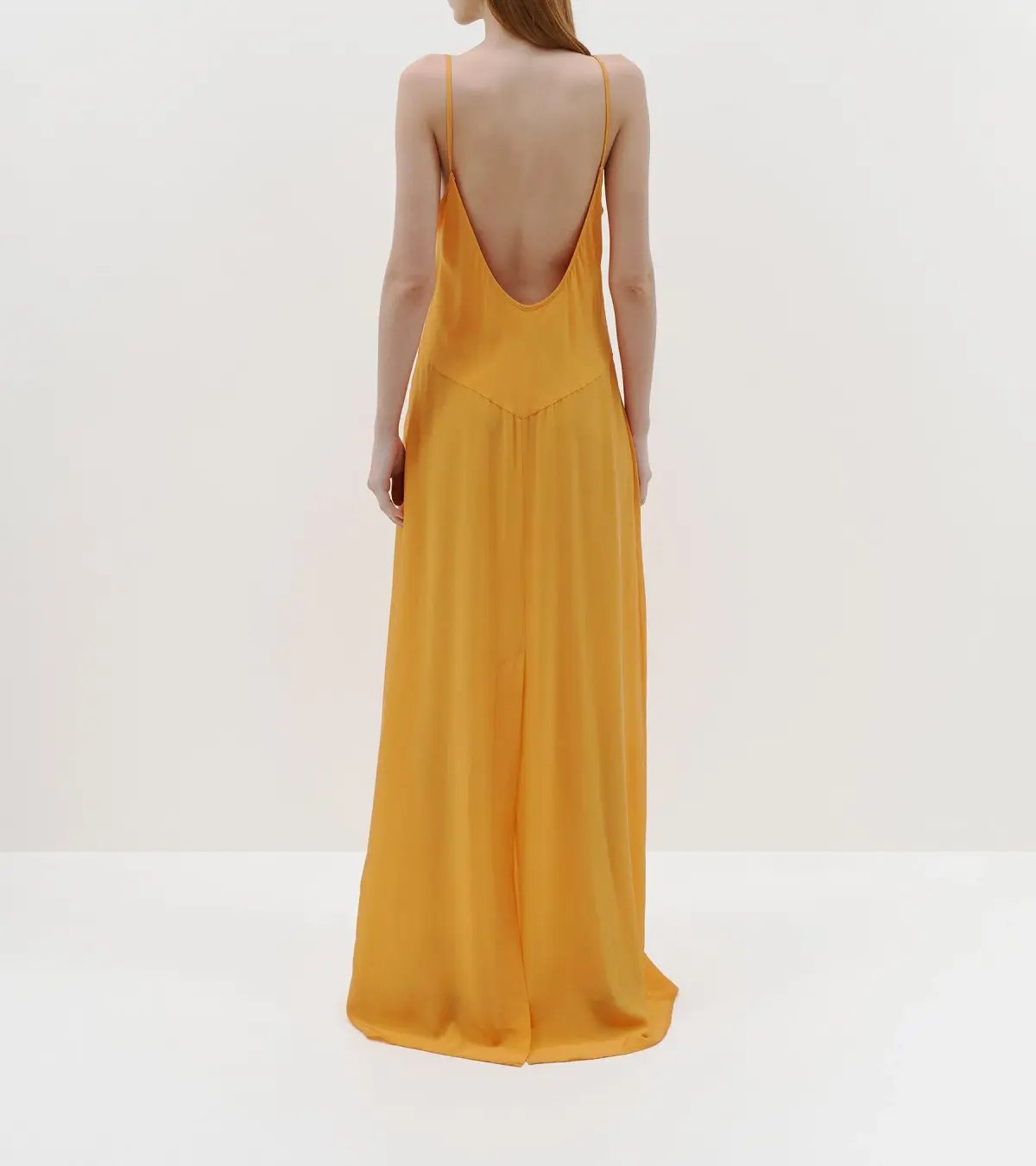 Bassike Silk Longerline Slip Dress in Tangerine Size 00 / Au 6 photo 3