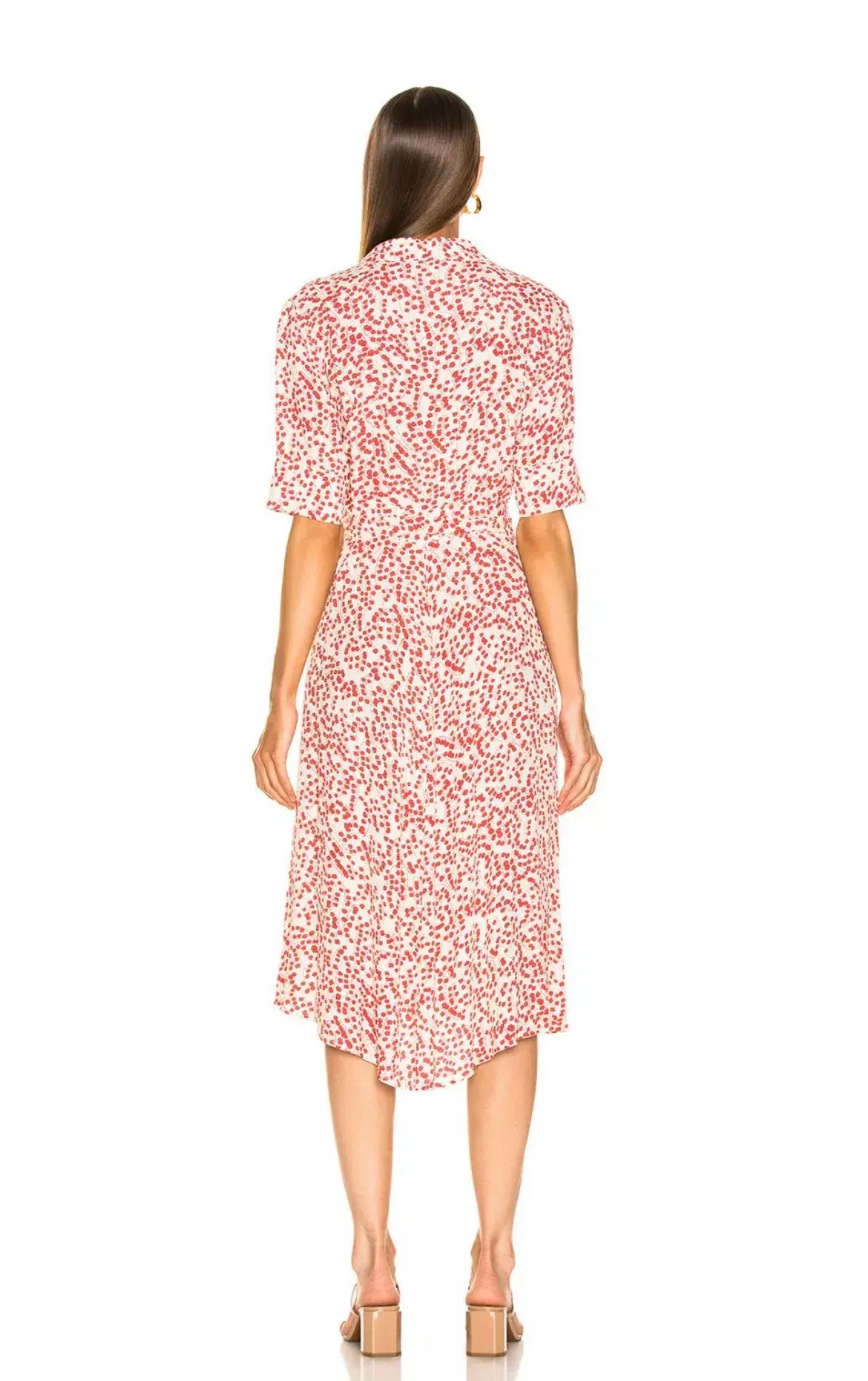 Ganni Goldstone Crepe Wrap Dress Print Size 34 photo 3