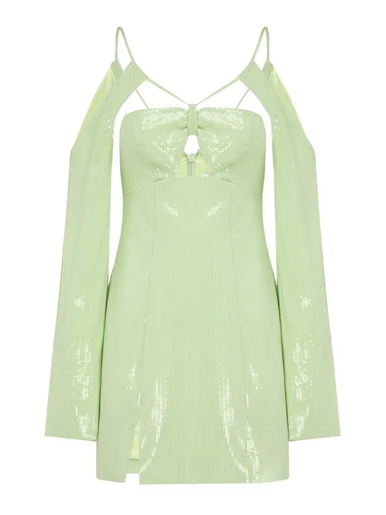Alice McCall Night Sky Mini Dress Lime Cream Size 12 AU photo 5