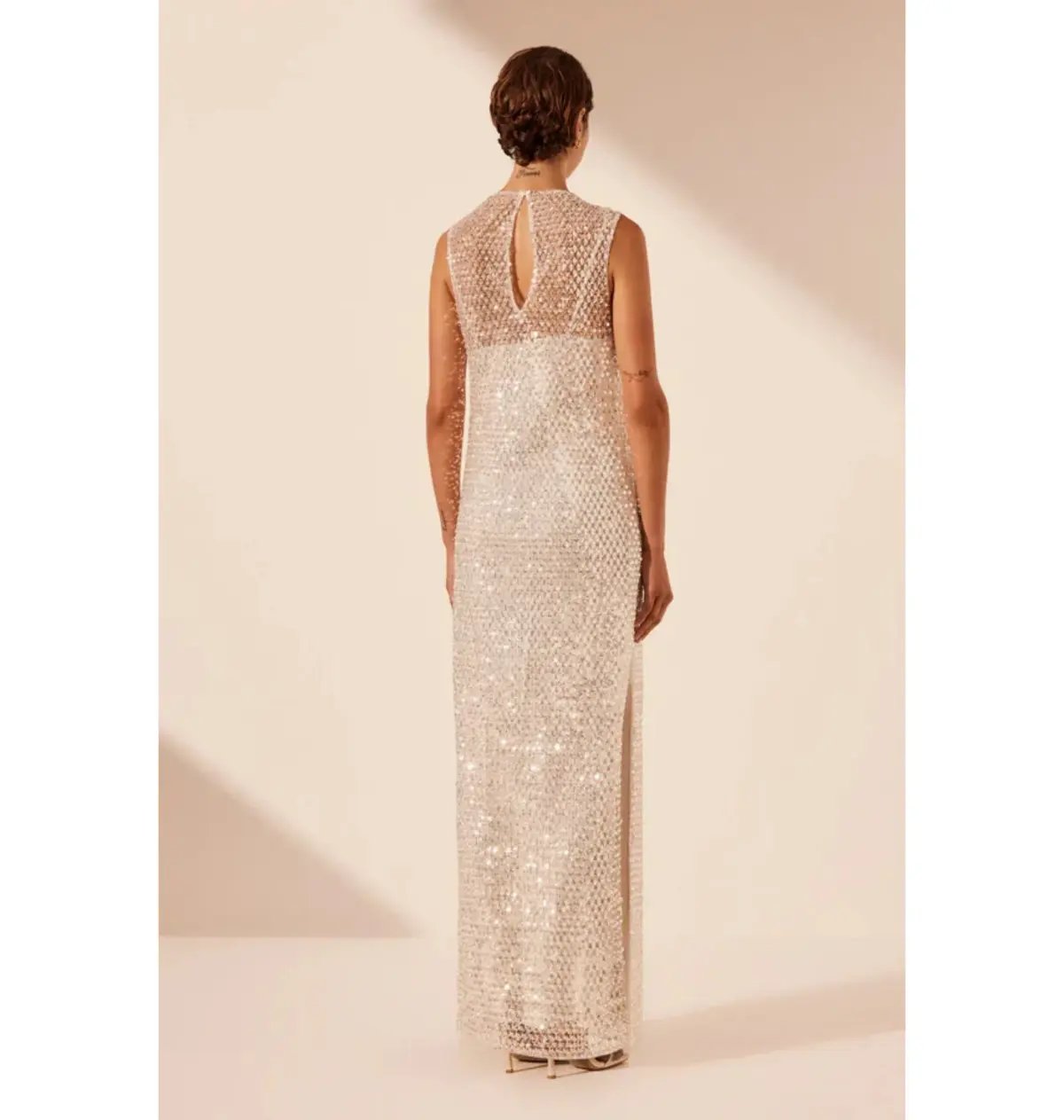 Shona Joy Asteria Midi Dress Silver Size AU 8 photo 4