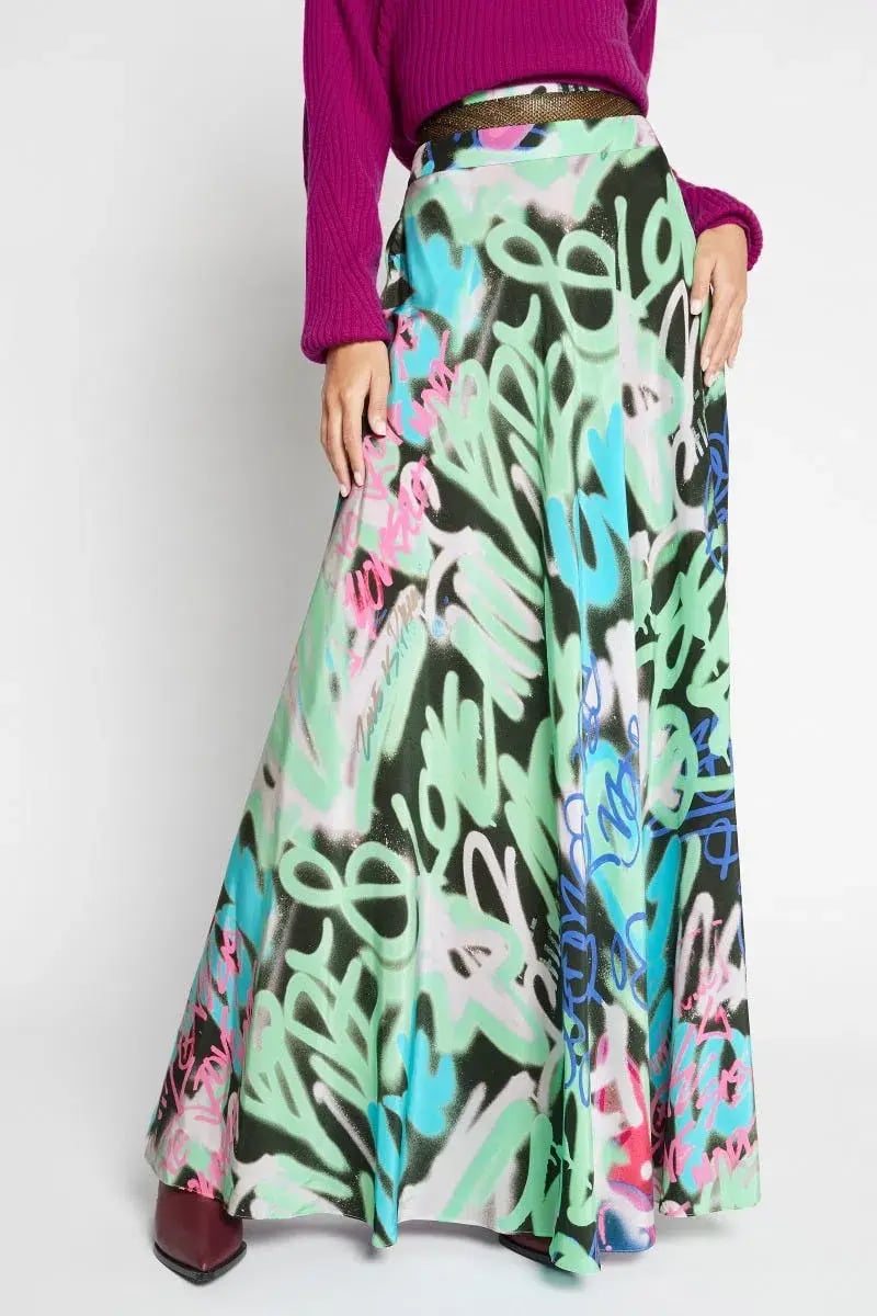 Sass and Bide Graffiti Speaks Maxi Skirt Multi Size 8 photo 4