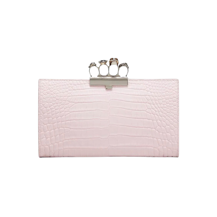 Alexander McQueen Knuckle Crocodile Clutch (pink) photo 2