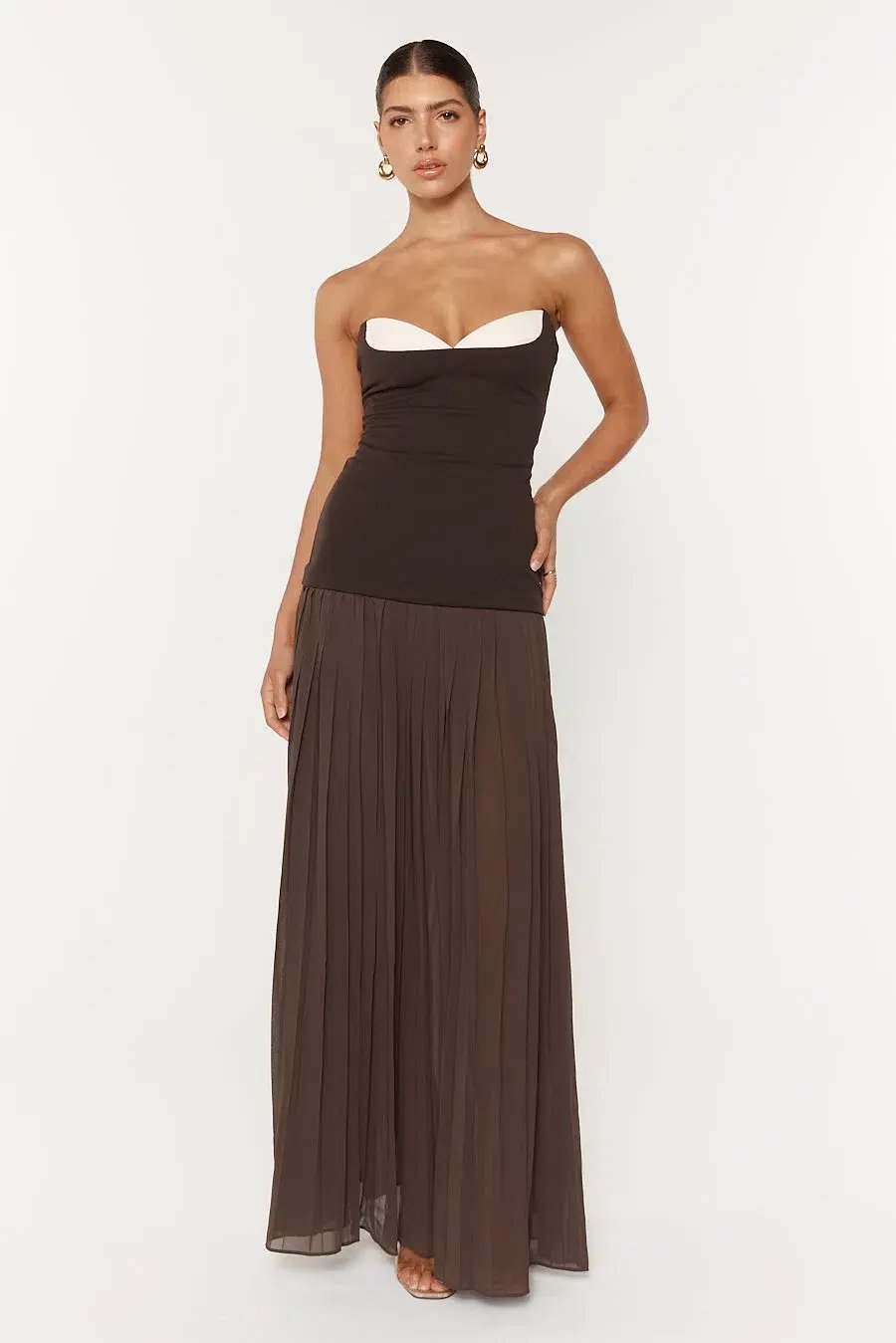 She is Olla Nicolette Maxi Dress Espresso Size 8 photo 2