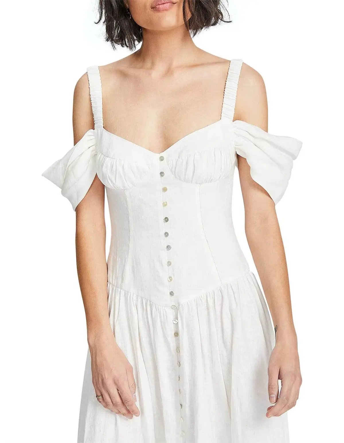 Alemais Ada Corset Midi Dress Ivory Size 6 photo 2