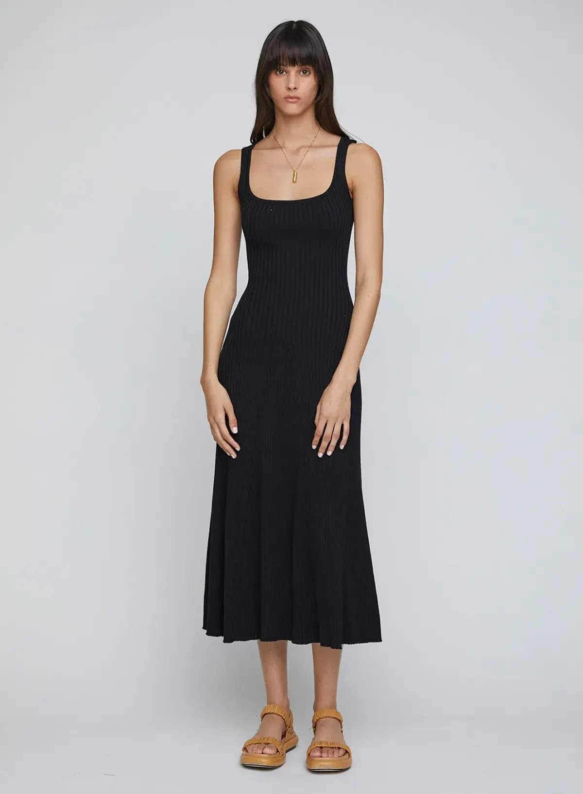 Anna Quan Dido Rib Knit Midi Dress Black Size 8 photo 2
