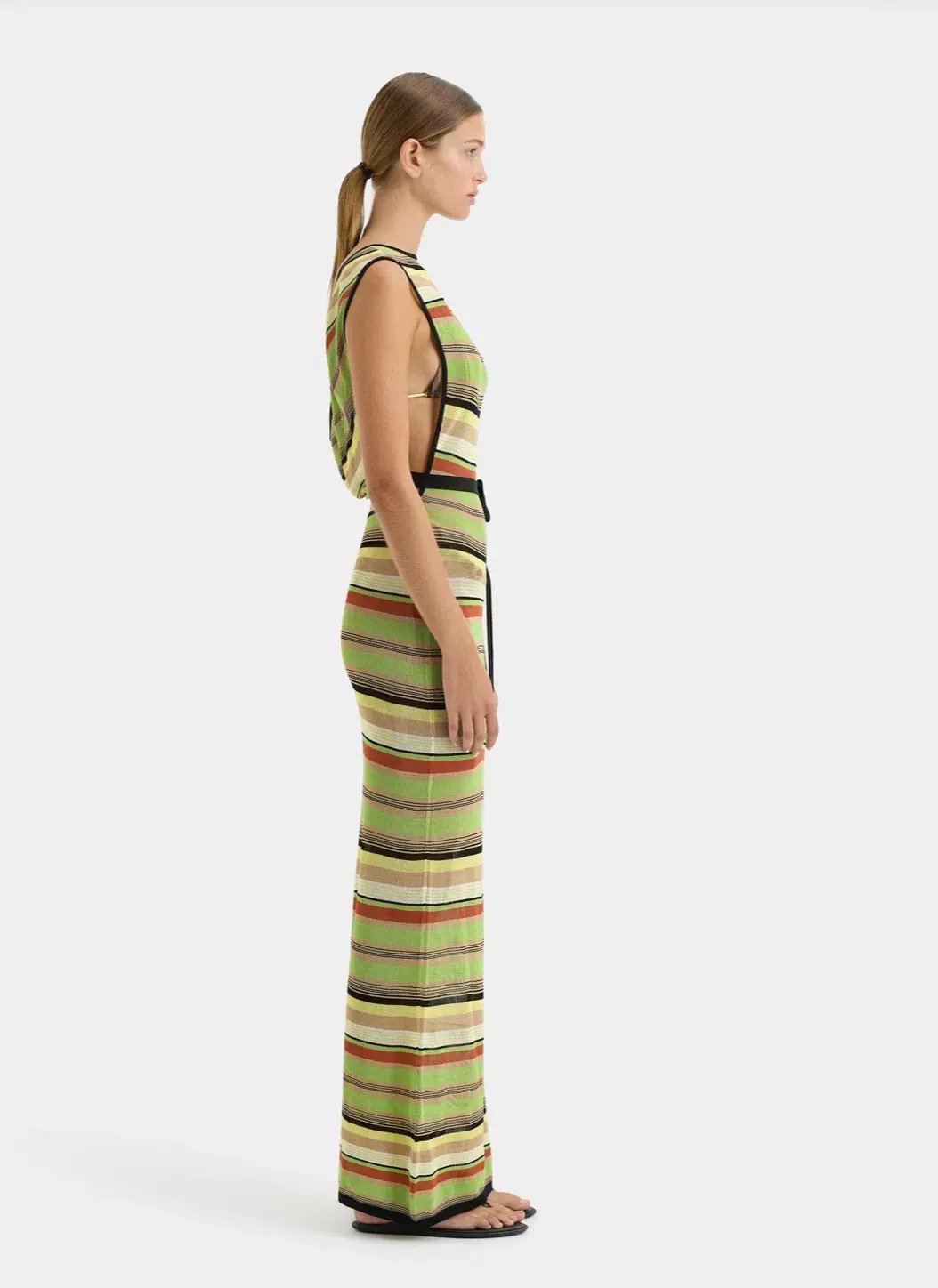 SIR the Label The Coastline Tie Dress in Palm Stripe Size 0 / 6 AUS photo 4