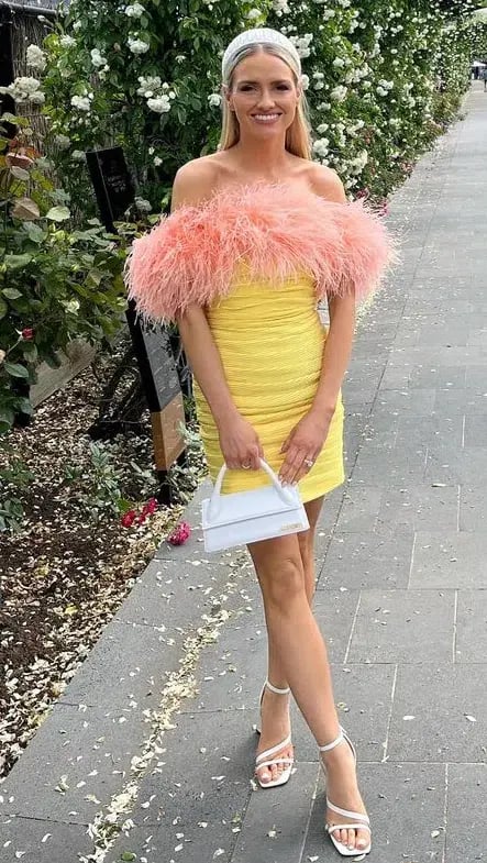 Rachel Gilbert Zion Mini Dress Lemon Size AU 8 photo 2