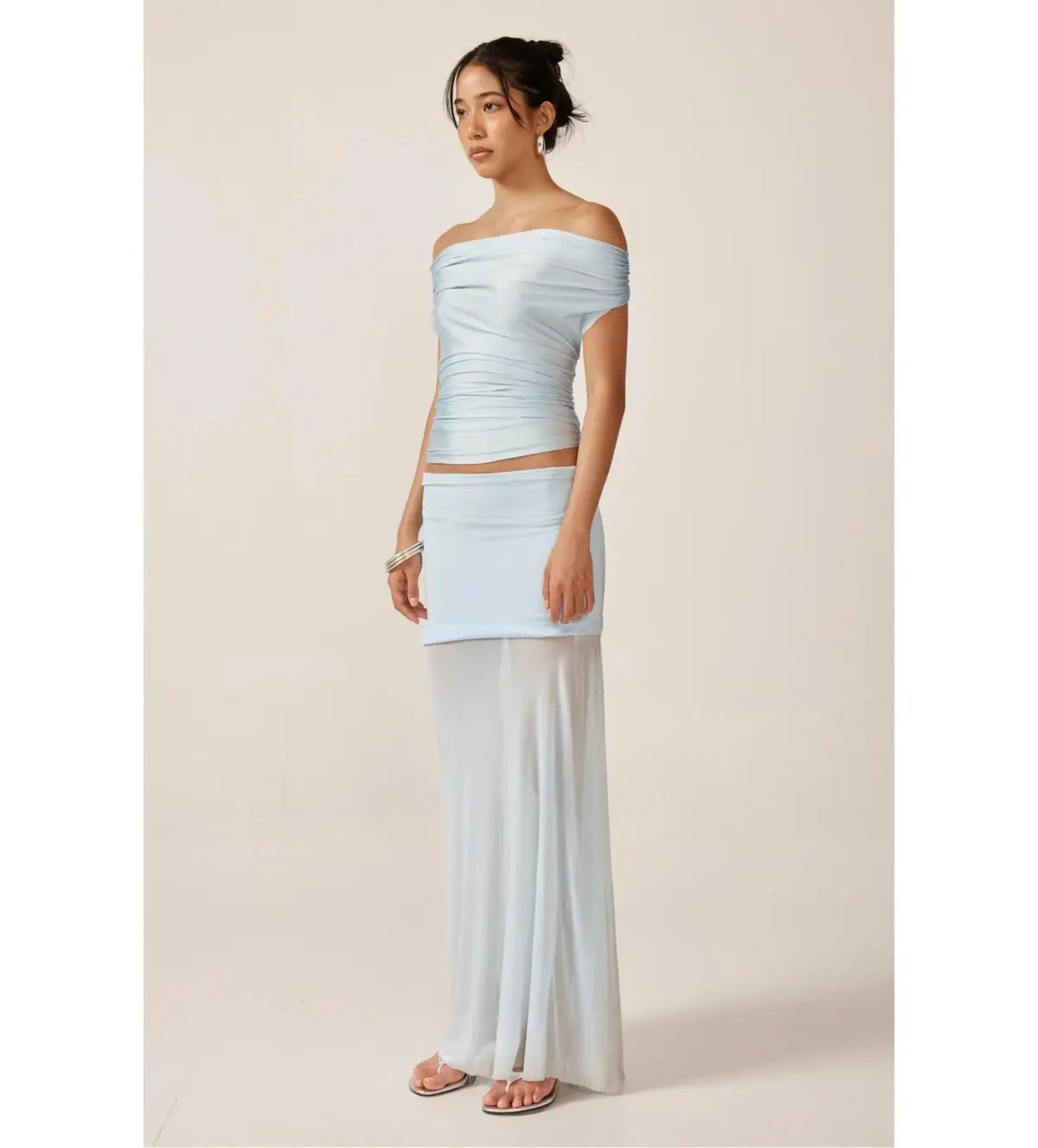 Ance Gria Grace Top & Skirt Set Sky Blue Size M AU 10 photo 2