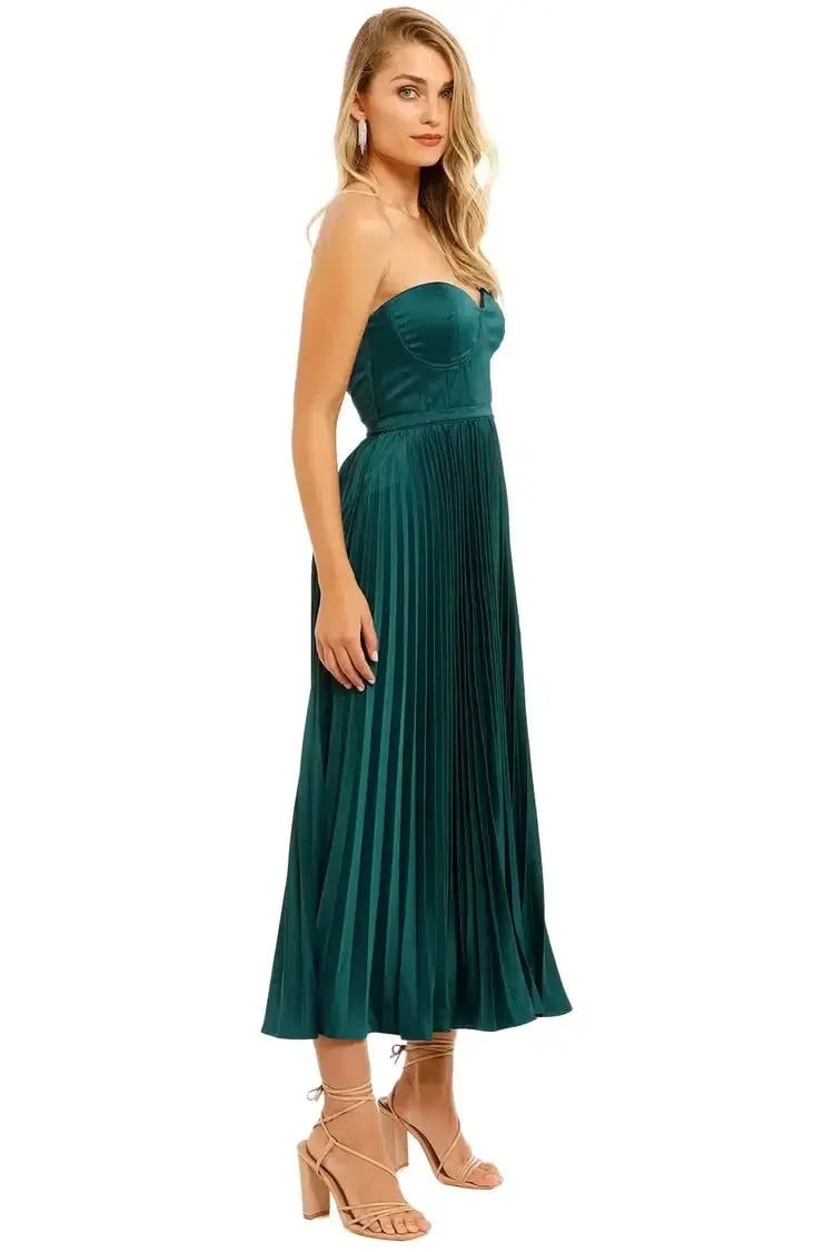 Elle Zeitoune Milan Midi Dress in Emerald Green Size 6 photo 5