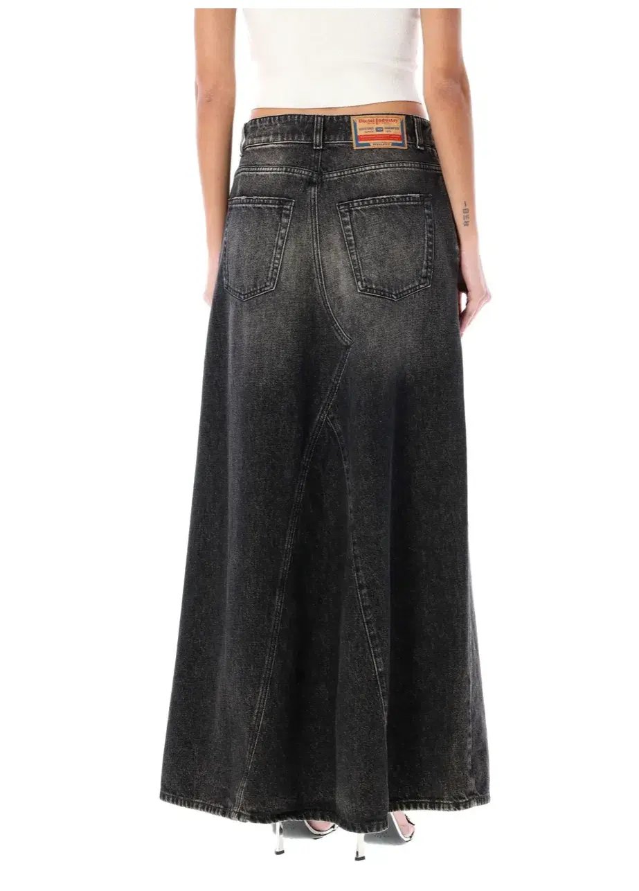 Diesel De-Pago-S3 Denim Maxi Skirt 2 Black Size 10 photo 3