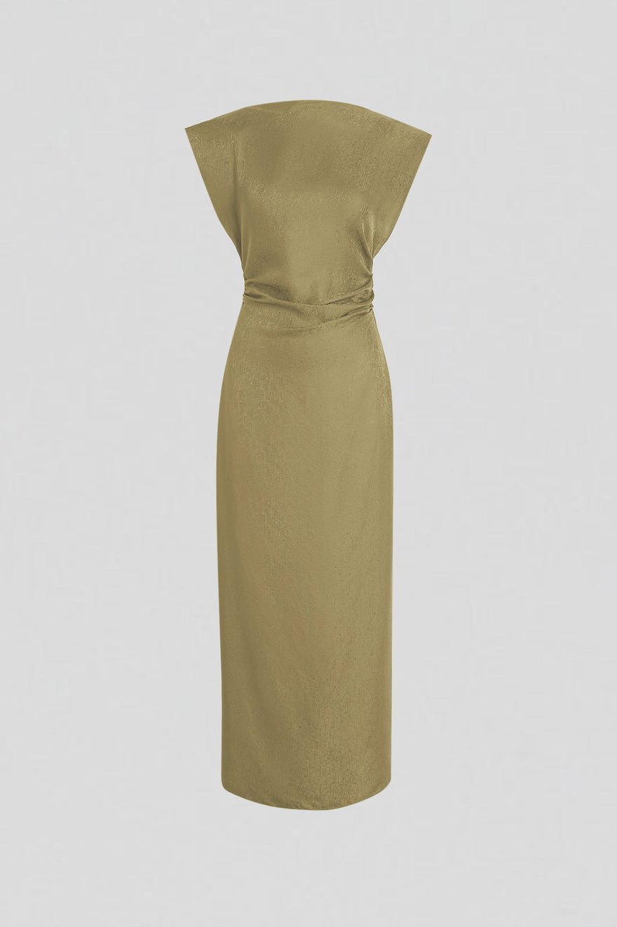 Scanlan Theodore Silk Jacquard Dress - Olive photo 2