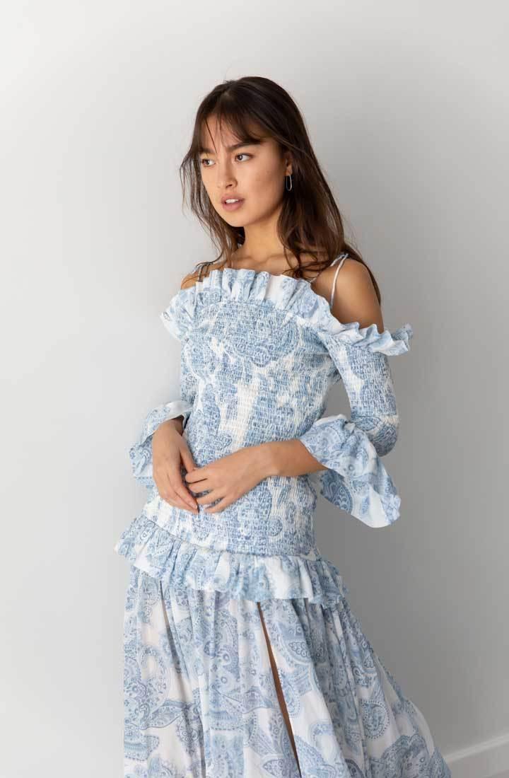 Thurley Golden Hour Dress in Blue bell Multi Size 8 photo 3